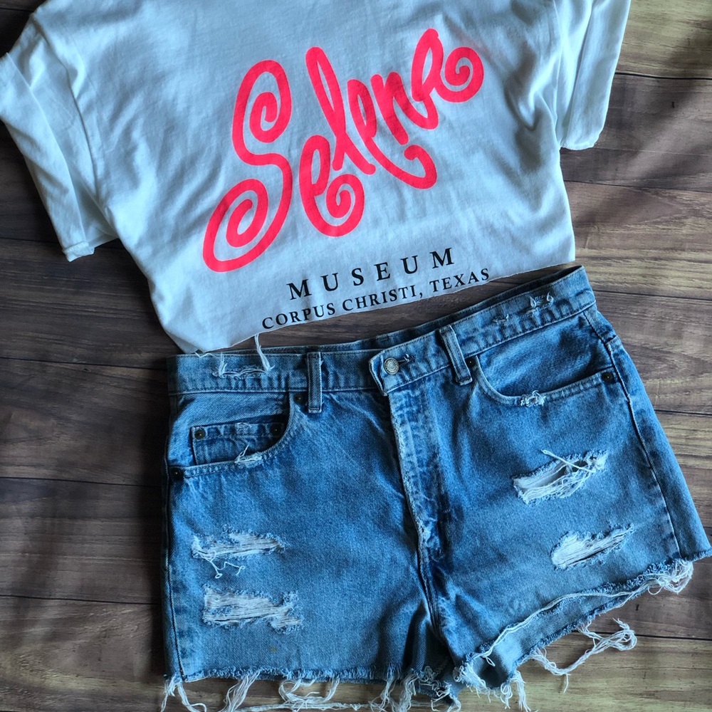 Vintage Levi High Waisted Denim Cut Off Shorts!